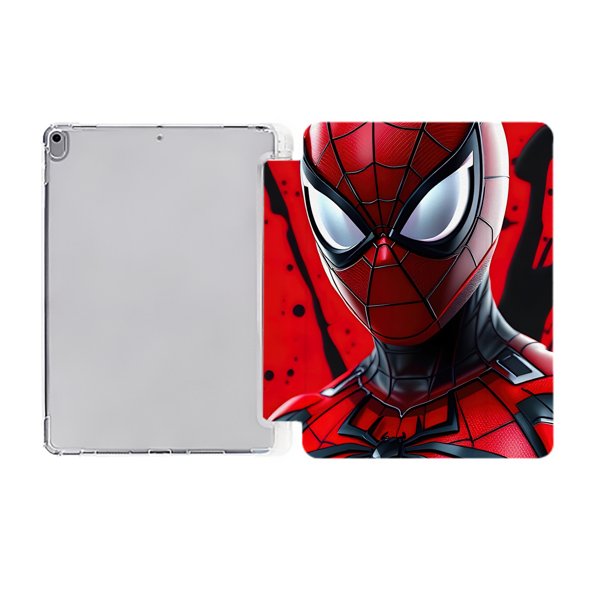 （画像用） Spider Man スパイダーマン IPad ケース ペン収納付き 三つ折りスタンド PUレザー×シリコン 対応機種9.5/10.5/10.9インチ